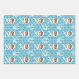 Funny Baby Foto Collage Personalisiert Geschenkpapier Set