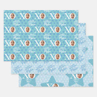 Funny Baby Foto Collage Personalisiert Geschenkpapier Set