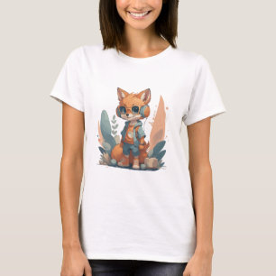 Funny Baby Fuchs Kopfhörer T-Shirt