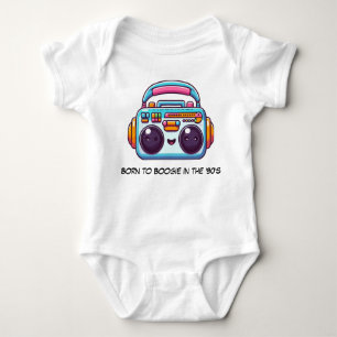 Funny Baby Geboren zu Boogie im Bodysuit der 90er  Baby Strampler