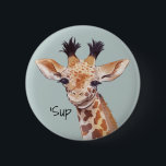 Funny Baby Giraffe Personalisiert Button<br><div class="desc">niedliche Giraffe personalisierte Taste. Original-Kunstwerk von Komila Y.</div>