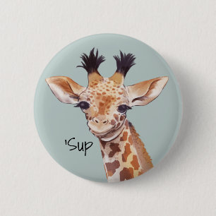 Funny Baby Giraffe Personalisiert Button