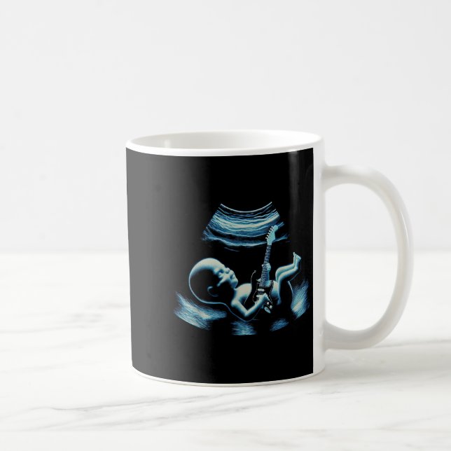 Funny Baby Guitar Player Rock Music Pregnancy Anno Kaffeetasse (Rechts)