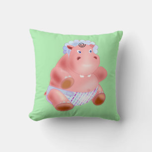 Funny Baby Hippo Throw Kissen
