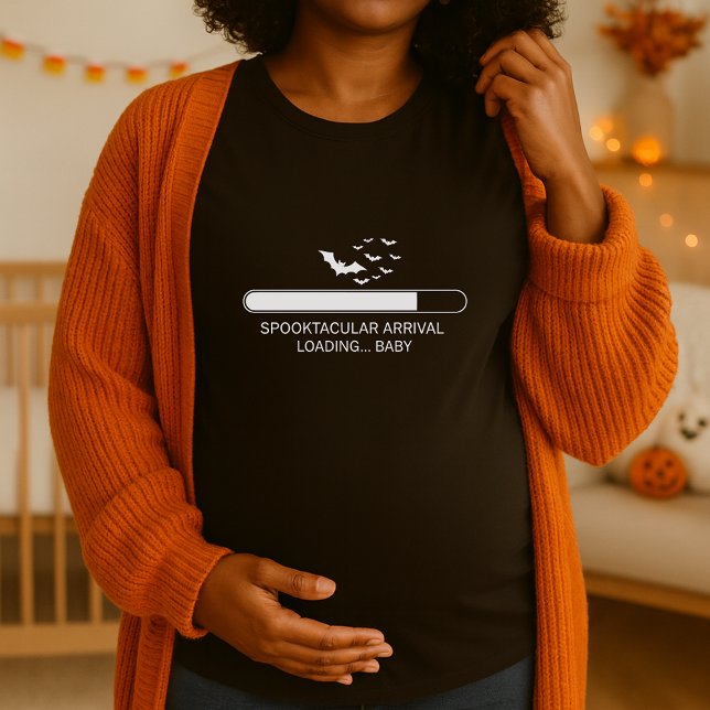 Funny Baby Loading Progress Halloween Maternity T-Shirt (Von Creator hochgeladen)