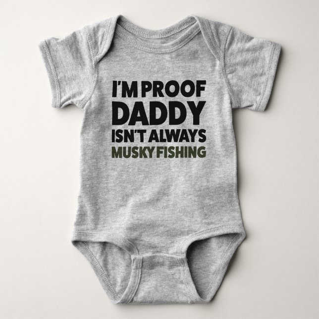 Funny Baby Musky Fischen Jersey Bodysuit Shirt (Vorderseite)
