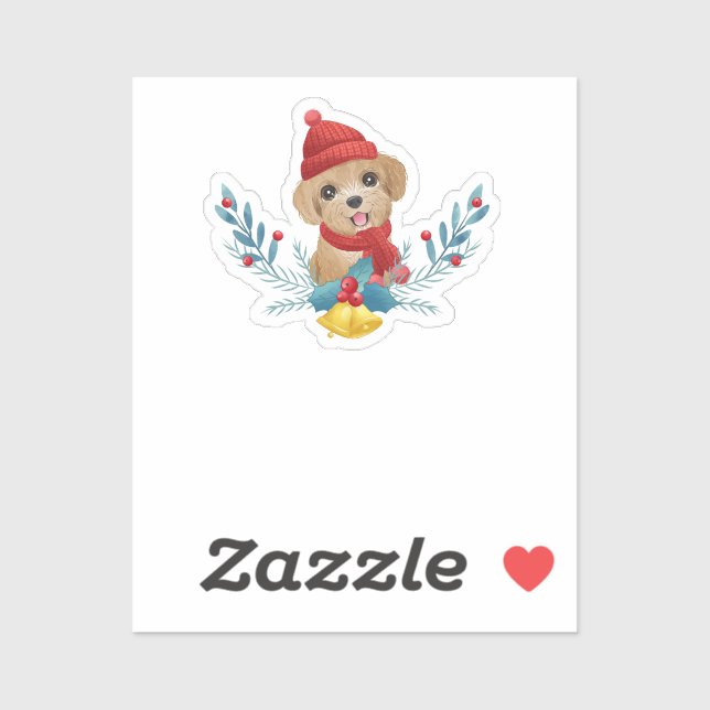 Funny Baby Poodle Dog Weihnachtsgeschenk Aufkleber (Blatt)