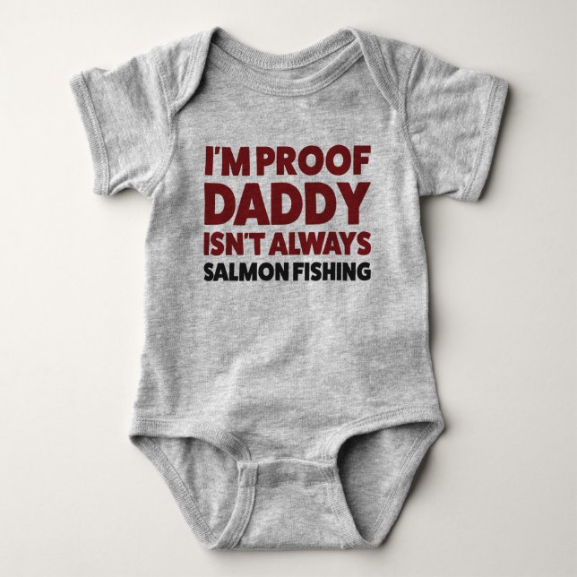 Funny Baby Salmon Fischen Jersey Bodysuit Shirt (Vorderseite)