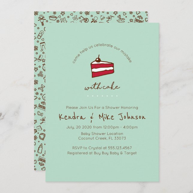 Funny Baby Shower Einladung (Vorne/Hinten)