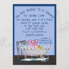 Funny Baby Shower Einladung W/Pig Dusche