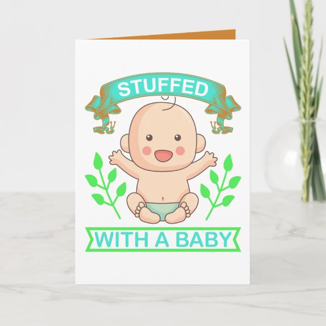 Funny baby stuffed add message  karte (Vorderseite)
