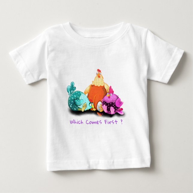 Funny Baby T - Shirt Hühner Wartete Eier zu Hatch (Vorderseite)