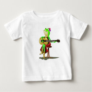Funny Baby T - Shirt mit Frog Playing Guitar