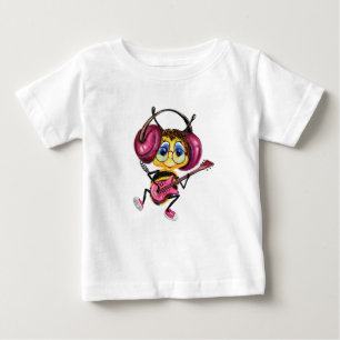 Funny Baby T - Shirt mit Gitarrenspielerin Biene