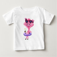 Funny Baby T - Shirt mit Happy Party Pig