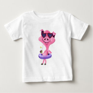 Funny Baby T - Shirt mit Happy Party Pig