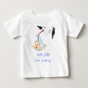 Funny Baby T - Shirt Storch Tragend Baby Custom Te