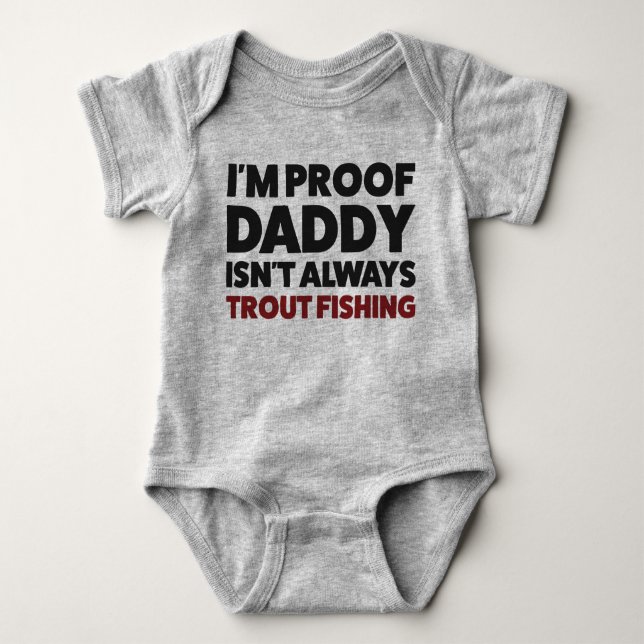Funny Baby Trout Fischen Jersey Bodysuit Shirt (Vorderseite)