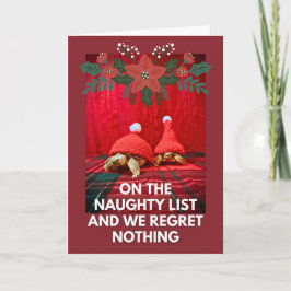 Funny Baby Turtles Best Friends Naughty List Karte