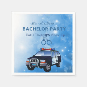 Funny Bachelor Party bis die Polizisten auftauchen Serviette