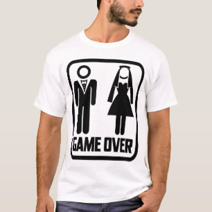 Funny Bachelor Party Game Over Sign Wedding Spaß T-Shirt