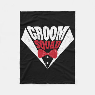 Funny Bachelor Party Groom Squad Stag Wedding Part Fleecedecke