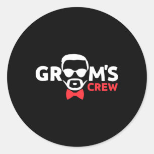 Funny Bachelor Party Grooms Crew Stag Wedding Part Runder Aufkleber