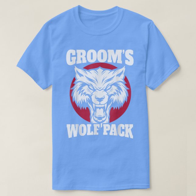 Funny Bachelor Party Grooms Wolfpack Wedding Party T-Shirt (Design vorne)