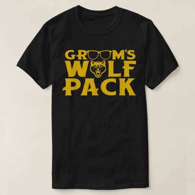 Funny Bachelor Party Grooms Wolfpack Wedding Party T-Shirt (Design vorne)