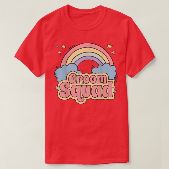 Funny Bachelor Party Set Groom Squad T-Shirt (Design vorne)