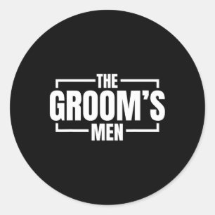 Funny Bachelor Party The Grooms Men Stag Wedding P Runder Aufkleber