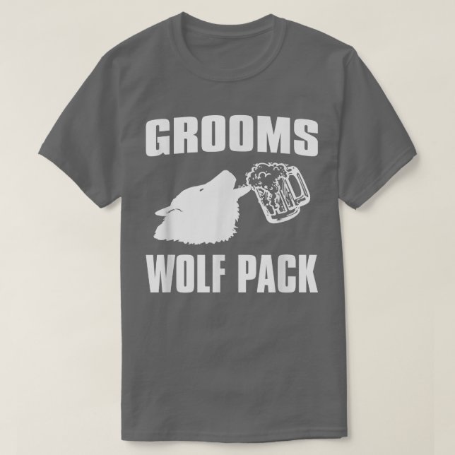 Funny Bachelor PartyGrooms Wolf Pack T-Shirt (Design vorne)