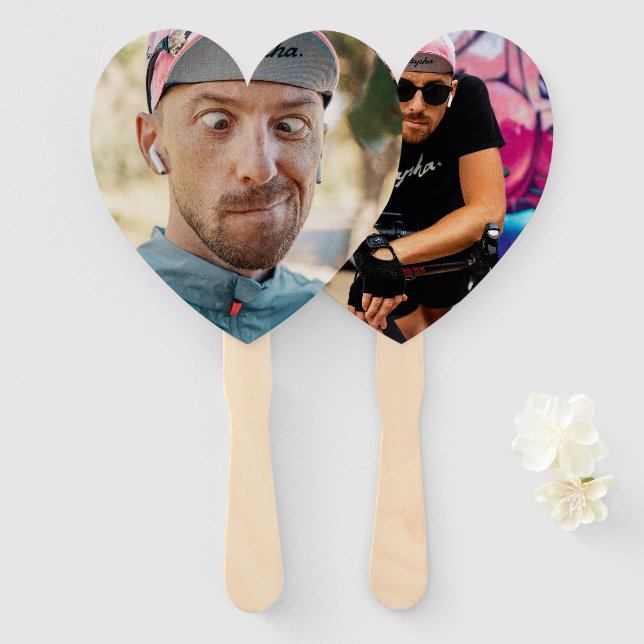 Funny Bachelorette Grooms Face Cut Hand Fan Fächer (Vorne und Hinten)
