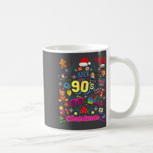 Funny Back To 90's Christmas Nostalgia Quotes Grap Kaffeetasse (Rechts)