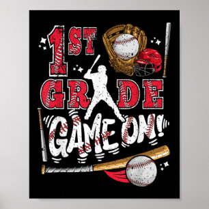 Funny Back to School 1. Klasse Baseball Spiel über Poster