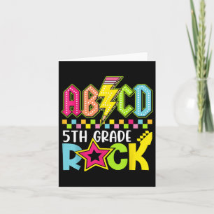 Funny Back to School Blitze Bolt 5. Klasse Rock Karte
