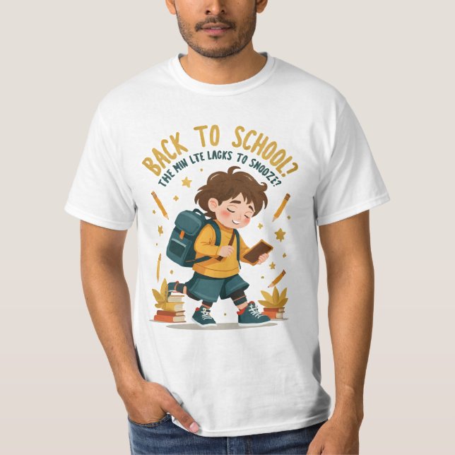 Funny Back to School Cartoon T-Shirt - Student Spa (Vorderseite)