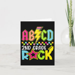 Funny Back to School Lightning Bolt 2nd Grade Rock Karte