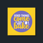 Funny Backbaker Küche Typografie Retro Art Leinwanddruck<br><div class="desc">Bunte Typografie mit Retro und lebhaften Farben. Die sonnigen Punts und Zitate über Essen,  Kochen,  Backen und Essen. Perfekte Dekoration für Ihre Küche,  Ihr Abendessen,  Café,  Bäckerei oder Restaurant. Die Hintergrundfarbe (Kreis und Quadrat) ist über das Design Tool anpassbar.</div>