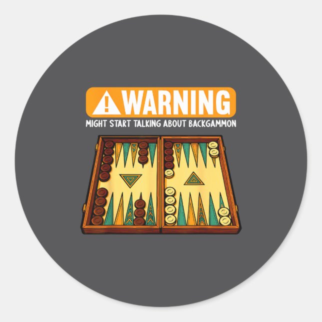 Funny Backgammon  Runder Aufkleber (Vorderseite)