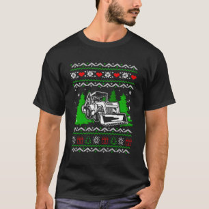 Funny Backhoe Xmas Unliche Weihnachten T-Shirt