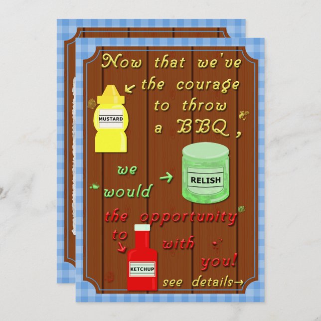 Funny Backyard Barbecue Party Puff Einladung (Vorne/Hinten)