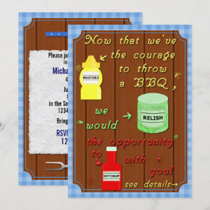 Funny Backyard Barbecue Party Puff Einladung