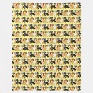 Funny Backyard Chickens Polish Hens Polka Dot Fleecedecke
