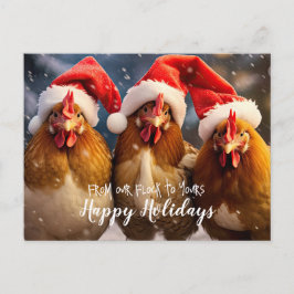 Funny Backyard Chickens Weihnachtsfeiertage Postkarte