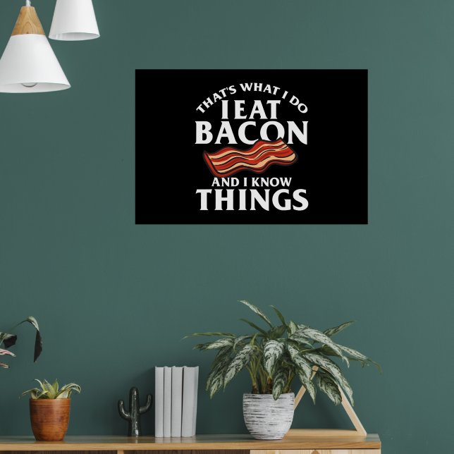 Funny Bacon Cured Pork Strips Fleisch Poster (Wohnzimmer 1)