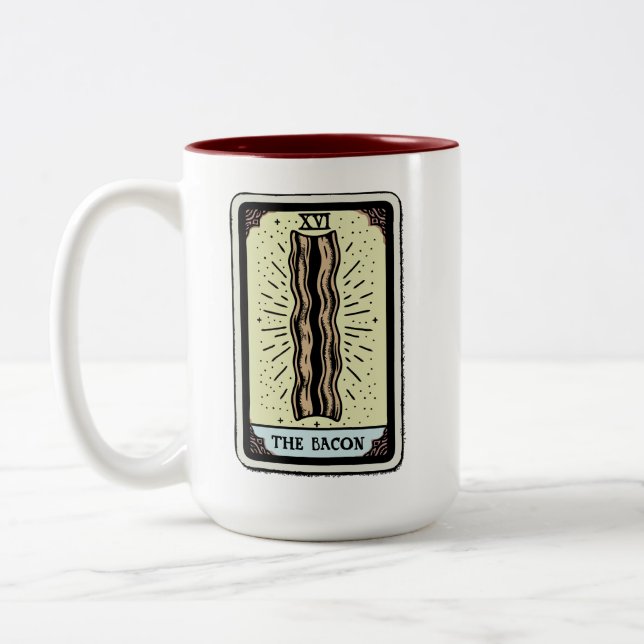 Funny Bacon Tarot Card Zweifarbige Tasse (Links)