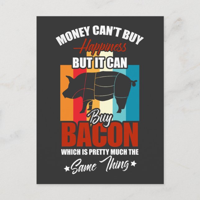 Funny Bacon Zitat für GRILLEN Grillmaster Postkarte (Vorderseite)