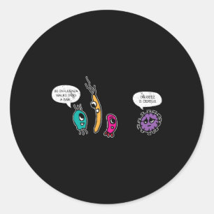 Funny Bacteria Pun Biology Science Biologe Runder Aufkleber