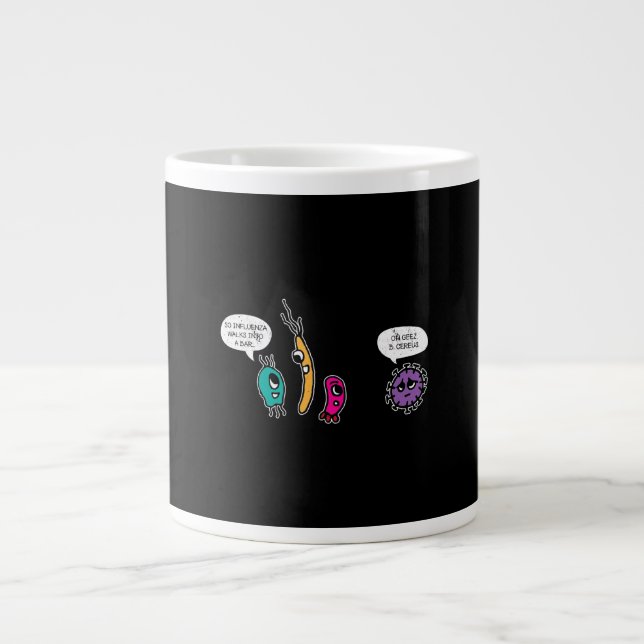 Funny Bacteria Pun Biology Science Biologin Jumbo-Tasse (Vorderseite)